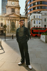 Men's Two-Tone Pure Cotton Shirt and Trouser Set