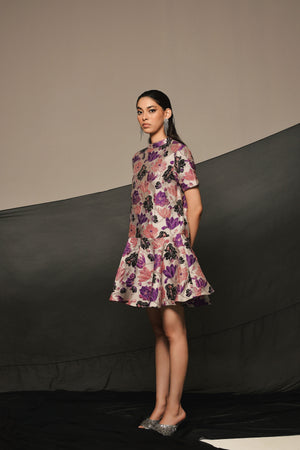 Pixel Poppies Mini Dress