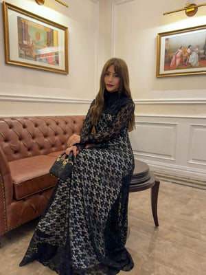 Starlight Sonata Black Long Lace Dress