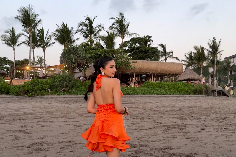 Thrilling love Halterneck Ruffled Mini Dress