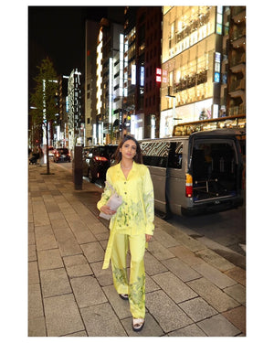 PRINTED SATIN CO-ORD WITH TIE