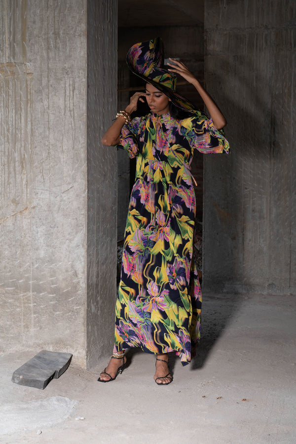 Wildflower Printed Maxi Dress With Slit