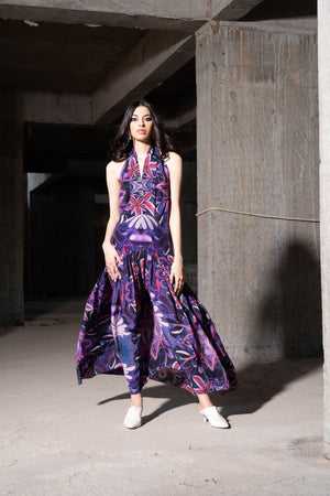 Sea Breeze Long Halter Dress