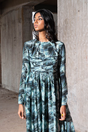 Beach Comber Pleated Long Dress