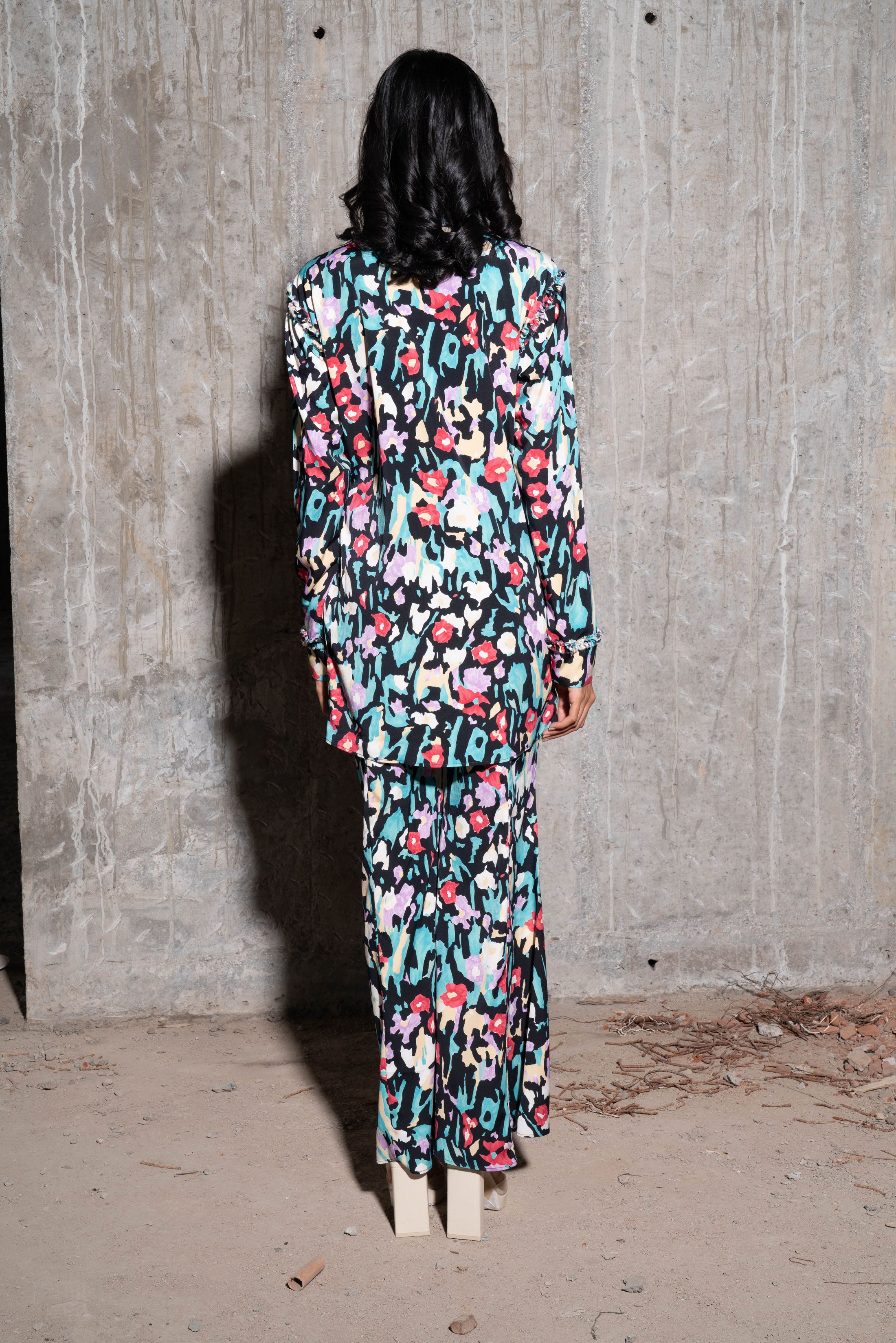 Multicolour Printed Shirt & Skirt Coord Set