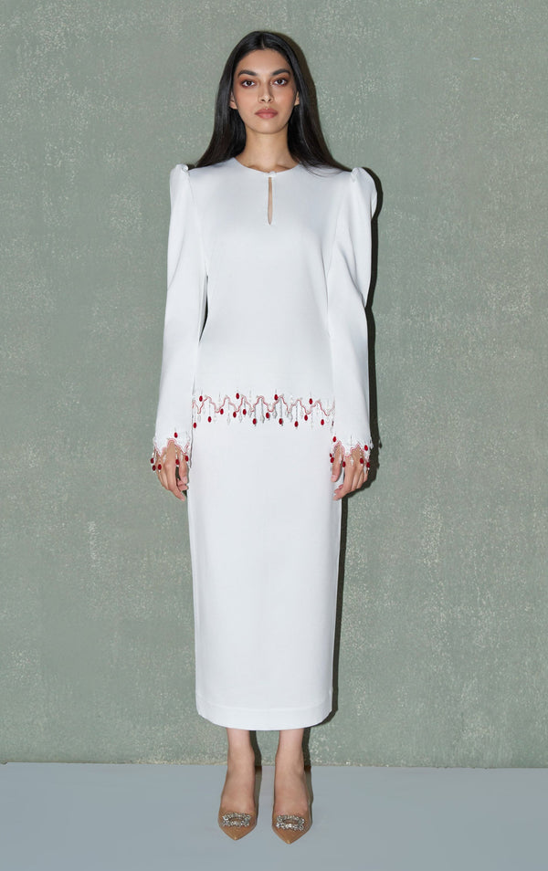 White embellished co-ord