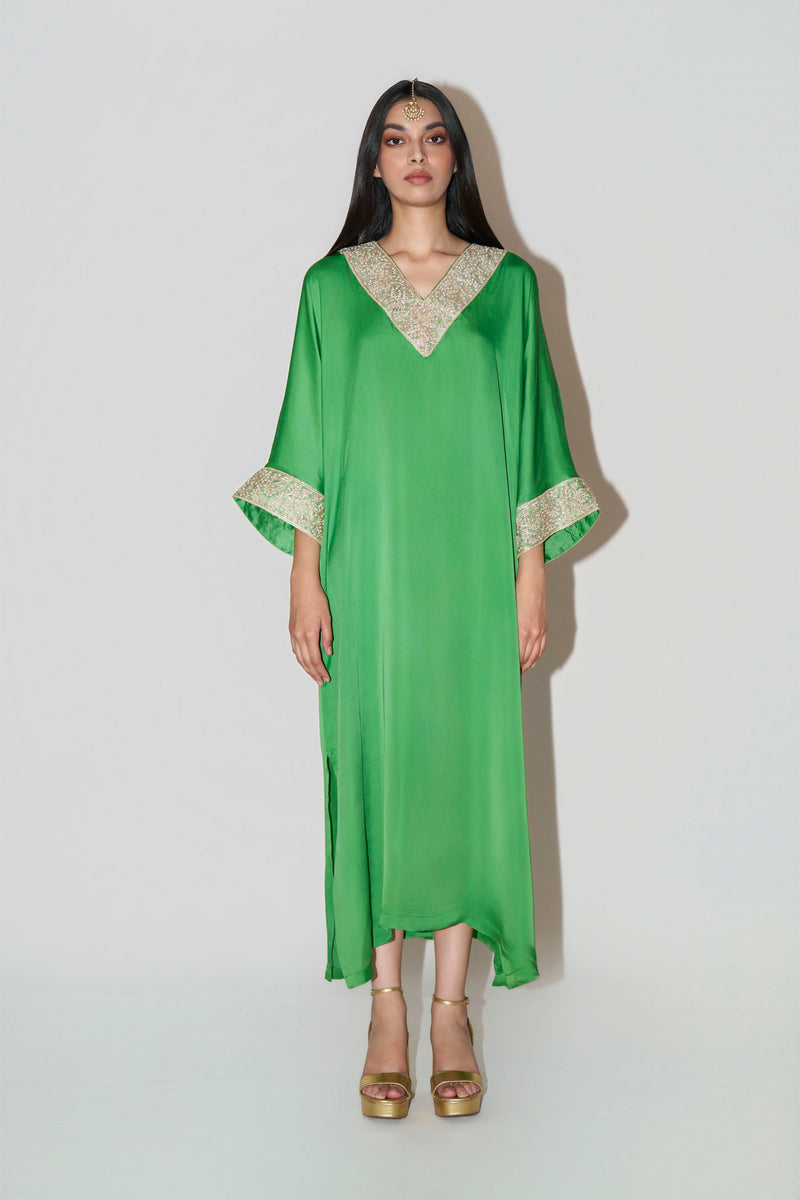Green Single Piece Kaftan Dress
