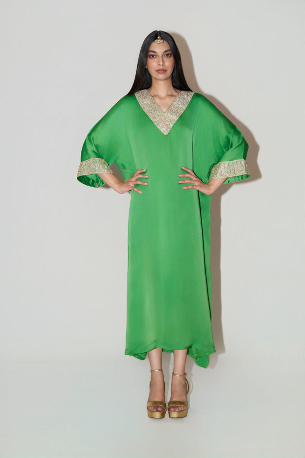 Green Single Piece Kaftan Dress