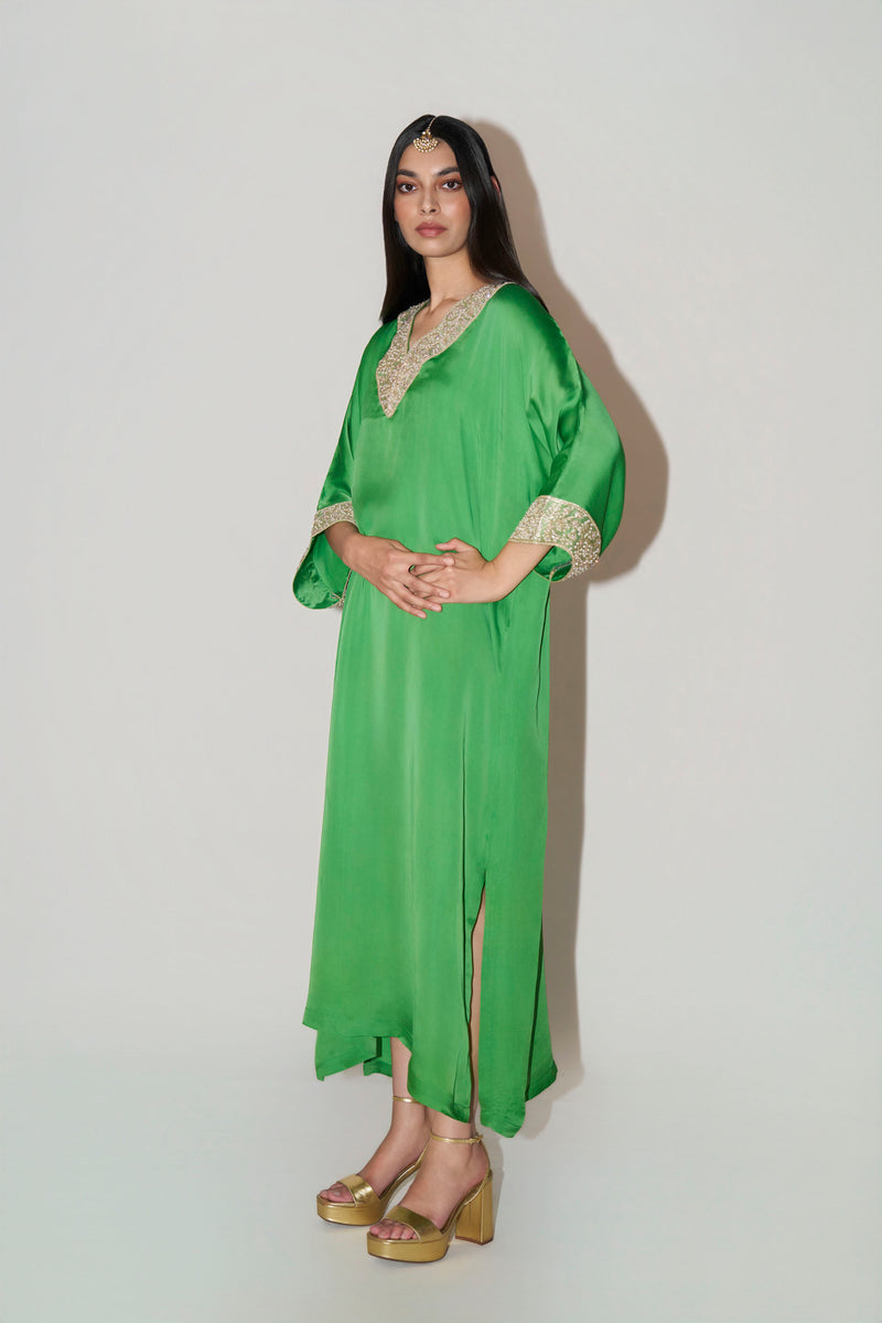 Green Single Piece Kaftan Dress