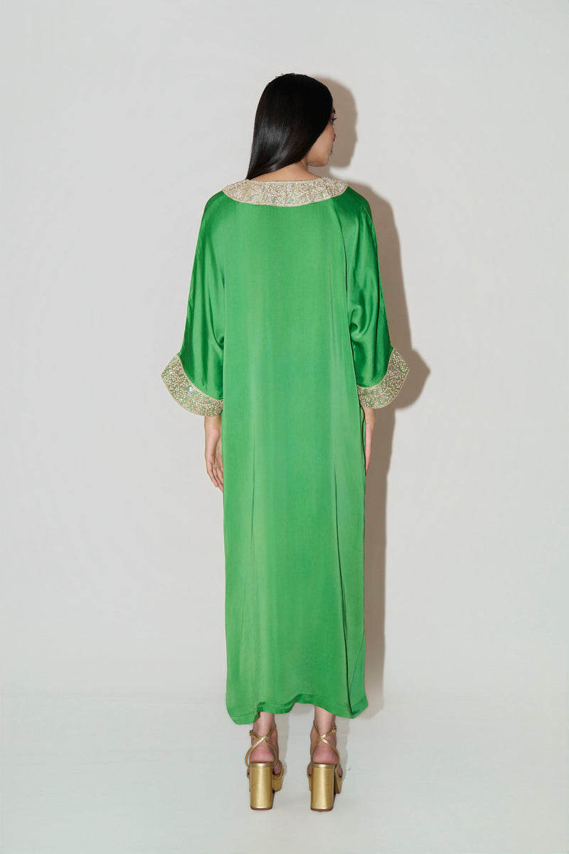 Green Single Piece Kaftan Dress