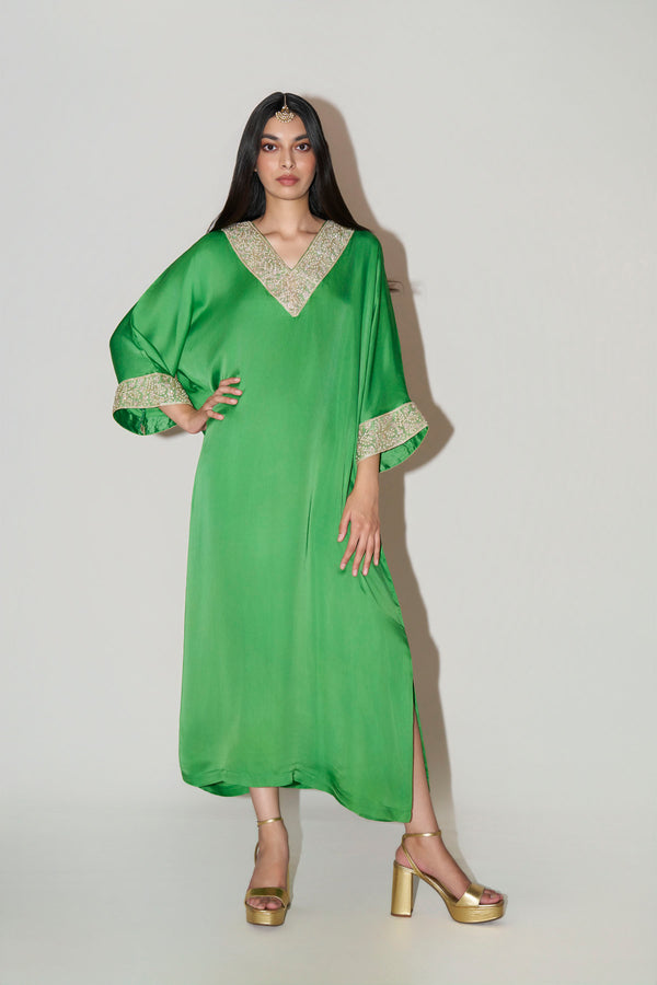 Green Single Piece Kaftan Dress