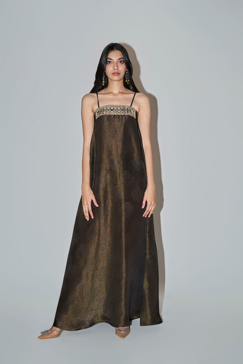 Black Long Dress With Cape