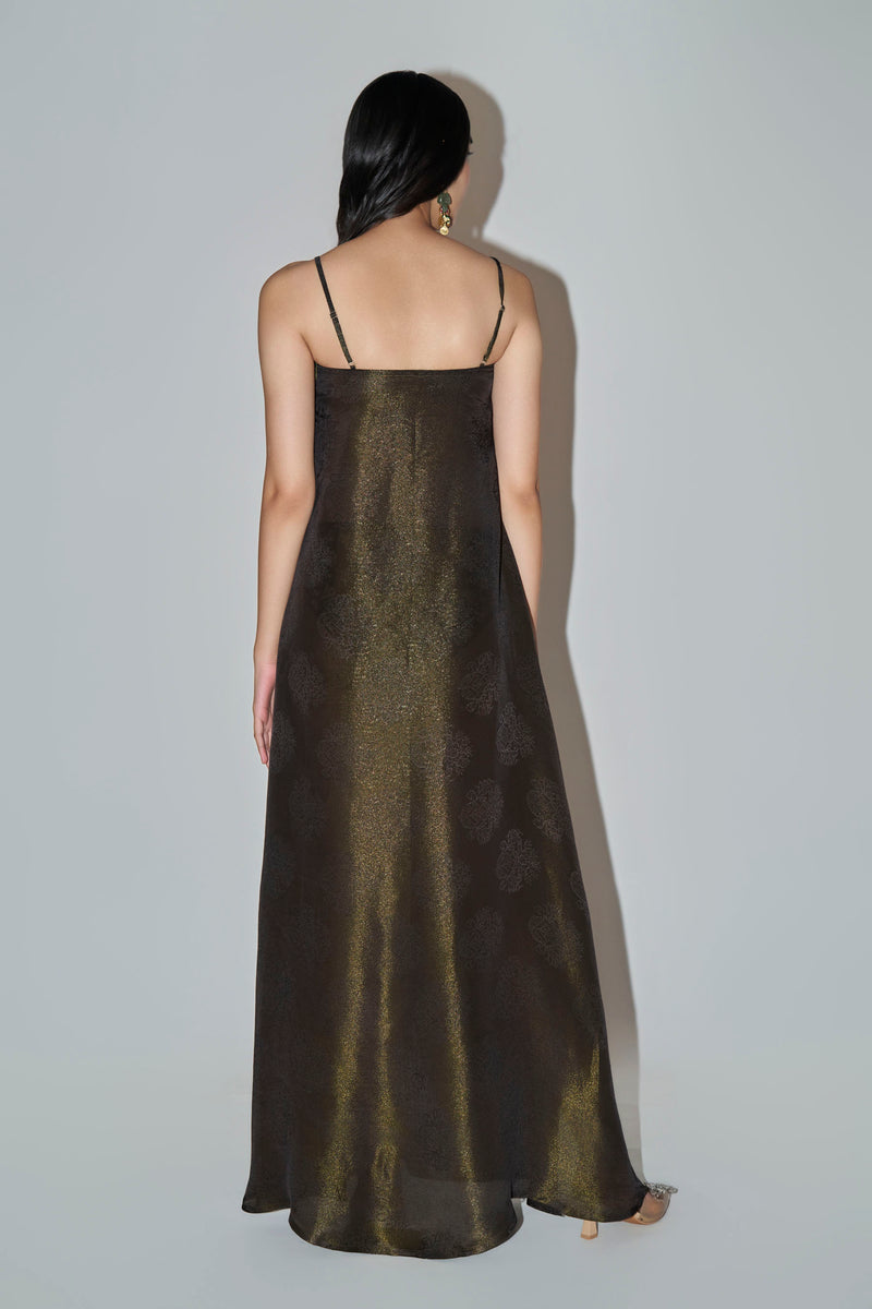 Black Long Dress With Cape