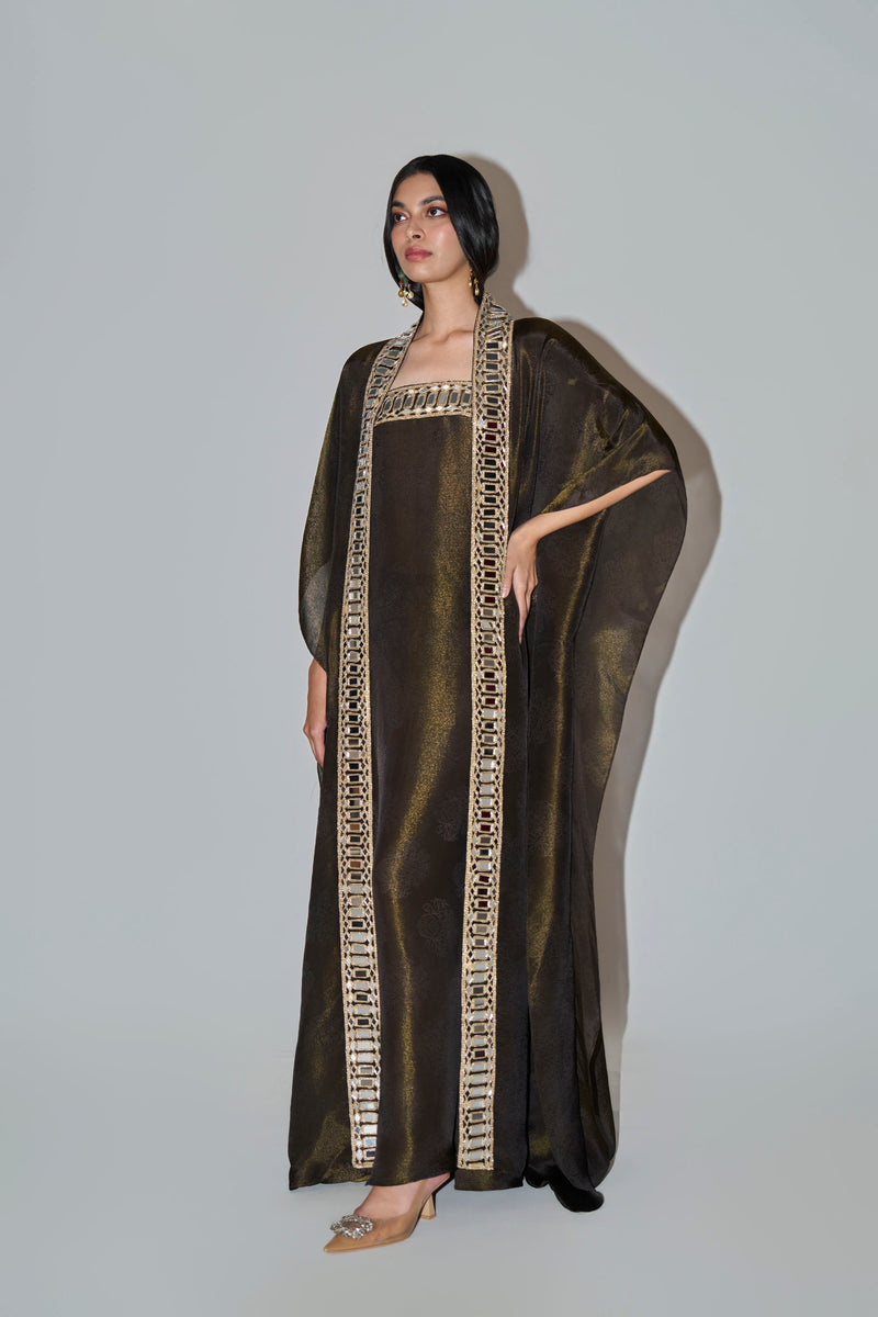 Black Long Dress With Cape