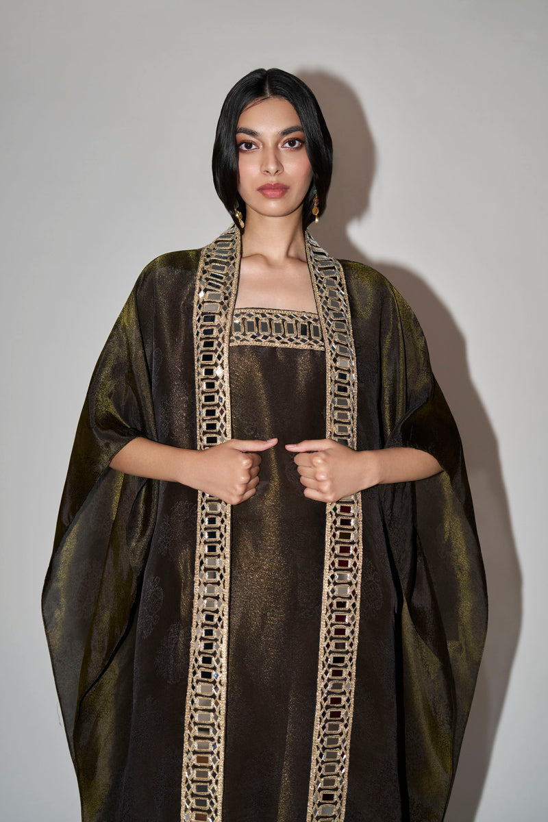 Black Long Dress With Cape