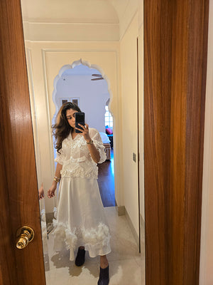Hand-Embellished Organza Blouse
