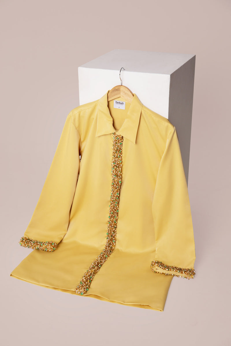 MUSTARD EMBELLISHED WOMEN'S DRESS