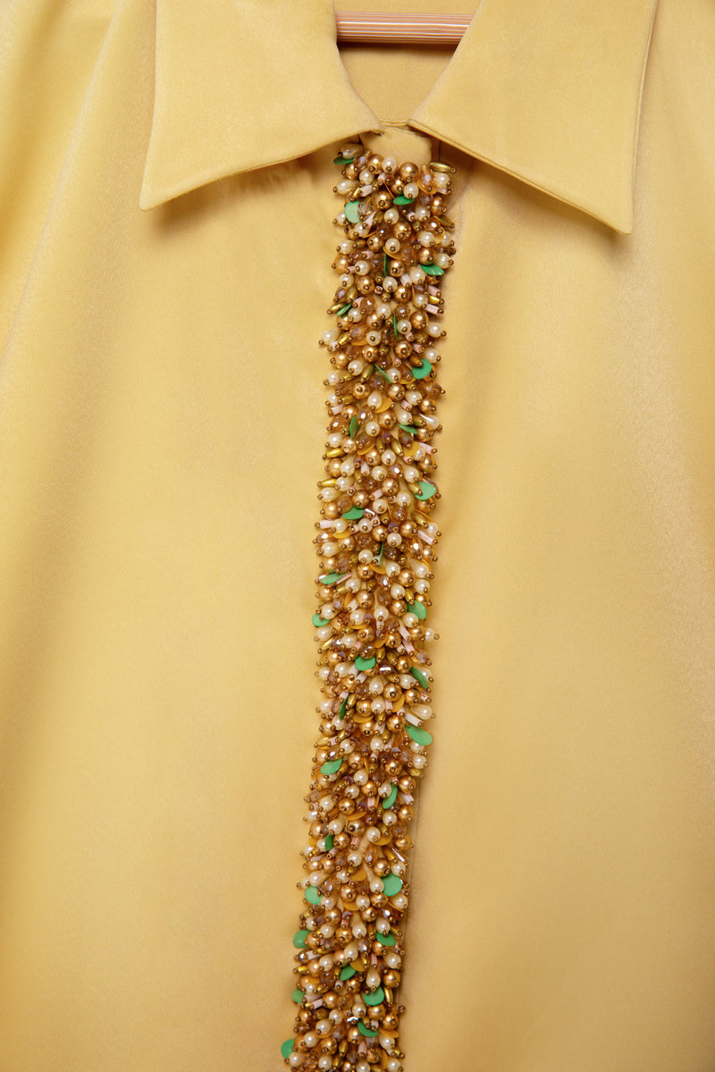 MUSTARD EMBELLISHED WOMEN'S DRESS