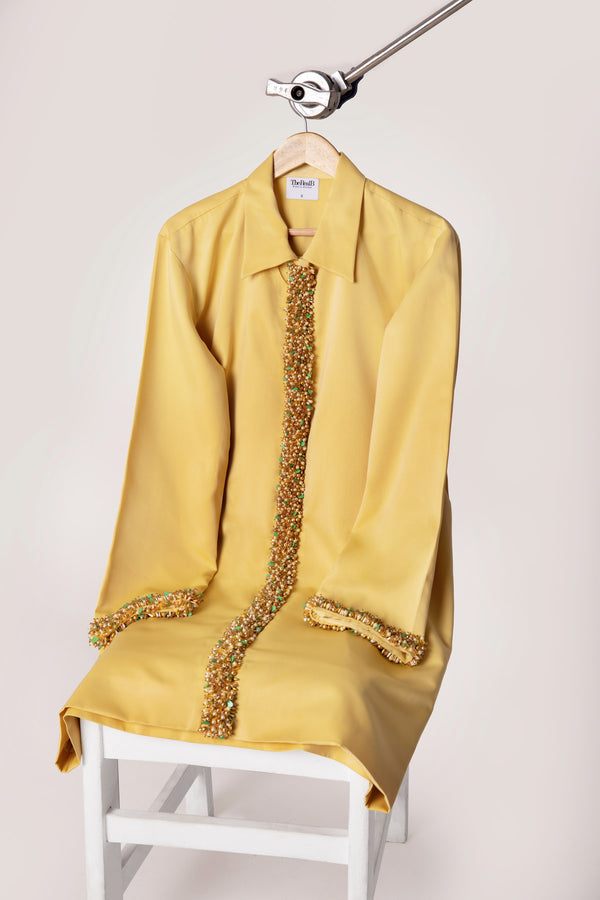 MUSTARD EMBELLISHED WOMEN'S DRESS