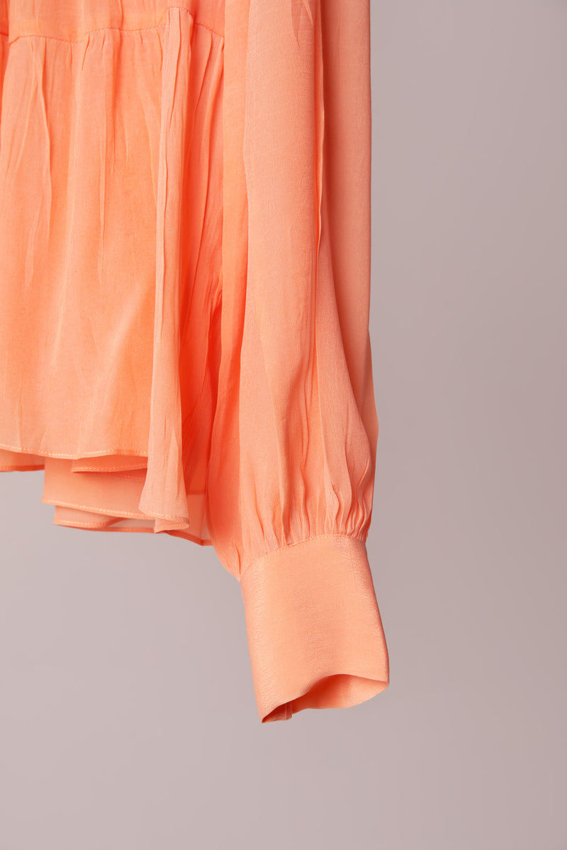 PEACH CRAPE GATHERED CO-ORD