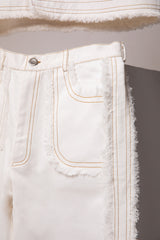 Textured White Denim Men's Co-ord