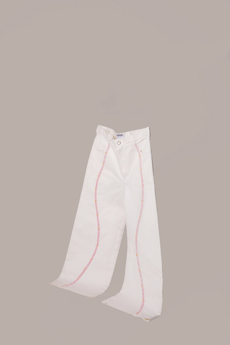 Embellished Men's White Denim Co-ord