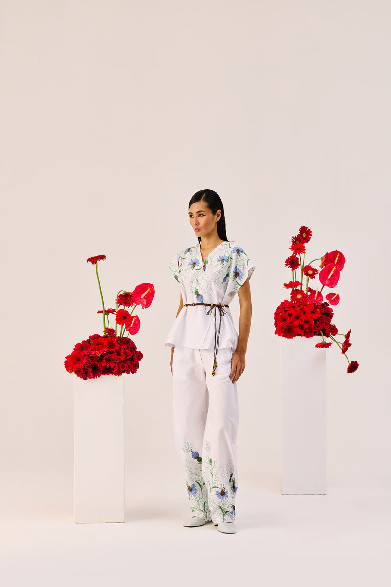 White Floral Printed Co-Ord Set