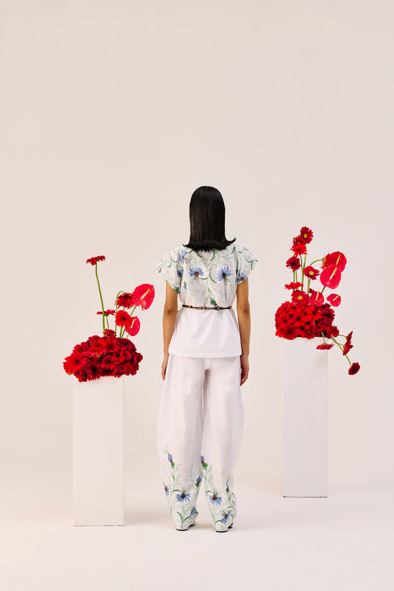 White Floral Printed Co-Ord Set