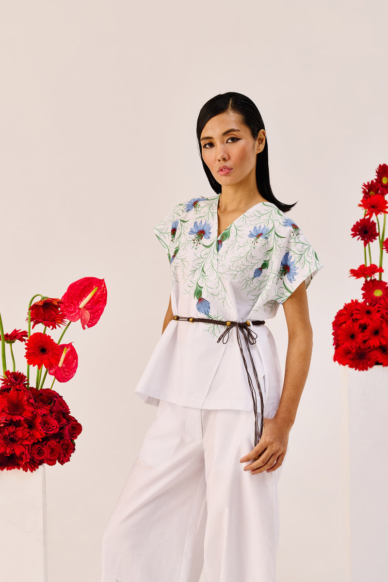 White Floral Printed Co-Ord Set