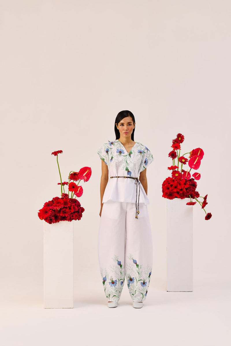 White Floral Printed Co-Ord Set