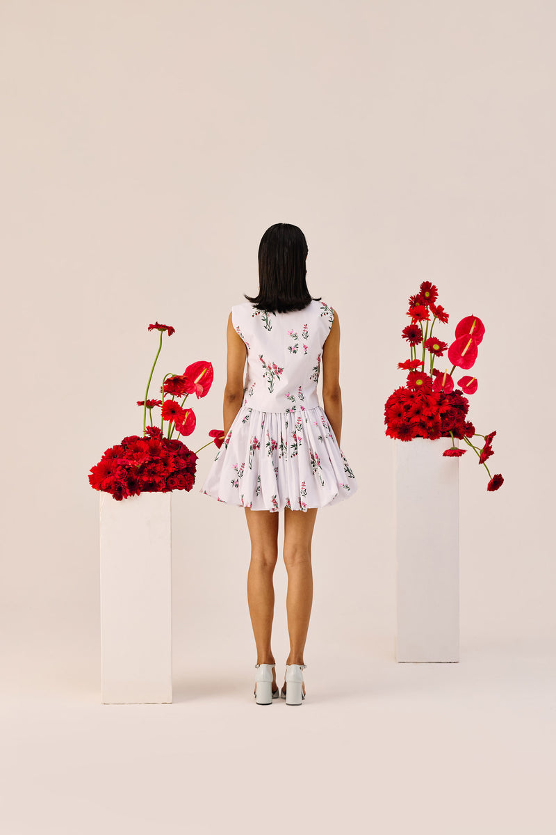 White Floral Printed Vest Top