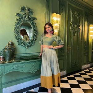 PLEATED MAXI SKIRT