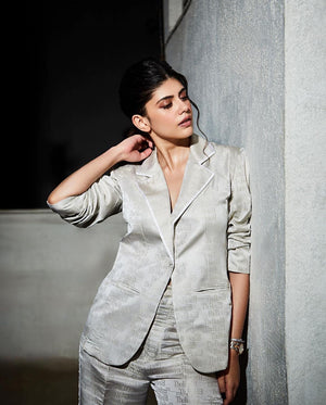 Jacquard Satin Pant Suit For Women