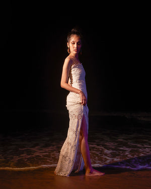 LONG CUTWORK DRESS