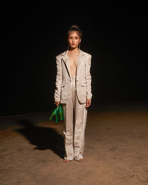 Jacquard Satin Pant Suit For Women