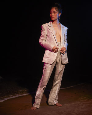 Jacquard Satin Pant Suit For Women