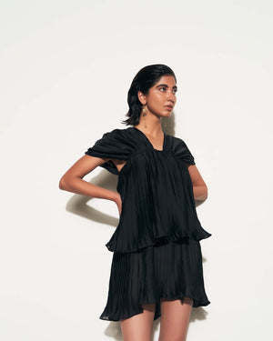 PLEATED MINI DRESS