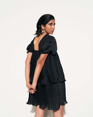 PLEATED MINI DRESS