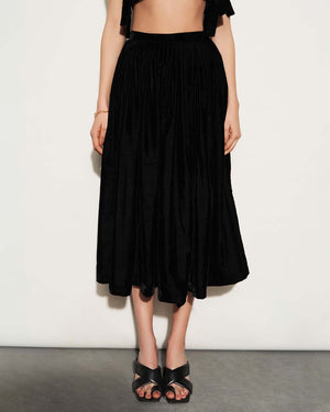 VELVET MIDI SKIRT