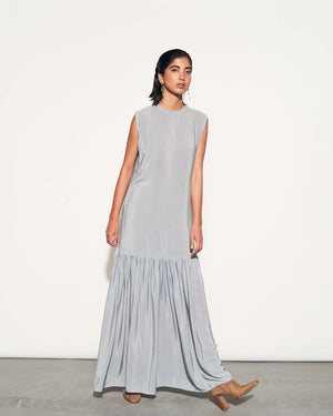 SHIFT DRESS WITH PLEATS