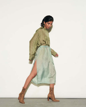 SILK SHIRT DRESS