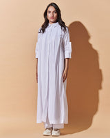 LONG PLEATED TUNIC WITH PANTS