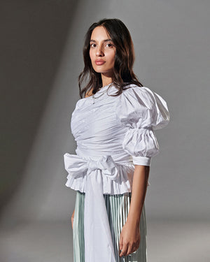 ONE SHOULDER TOP WITH BOW
