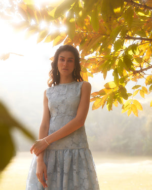 GATHERED MIDI DRESS