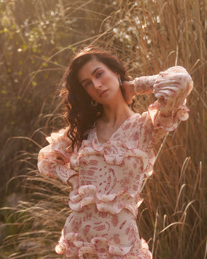 DAHLIA PLEATED MINI DRESS