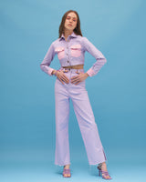 Lavender Long Sleeved Jacket And Pant Co Ord Set