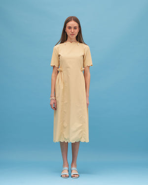 BUTTERFLY BUSH SCALLOPED MIDI DRESS