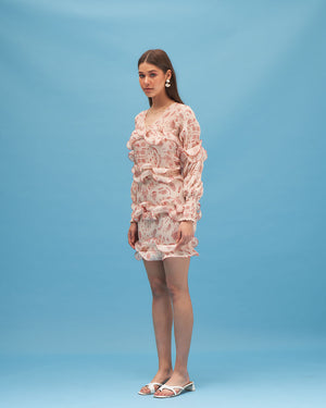 DAHLIA PLEATED MINI DRESS