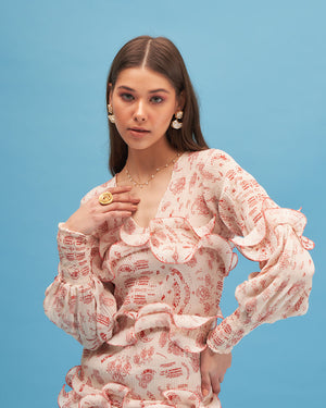 DAHLIA PLEATED MINI DRESS