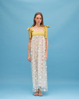 DAFFODIL EMBROIDERED ANKLE LENGTH DRESS